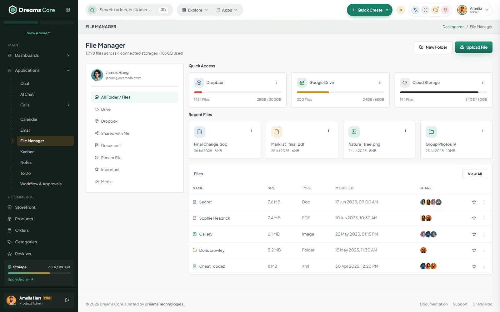 File Manager page
